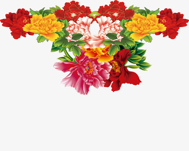 中式复古牡丹花开免抠素材免费下载_觅元素51yuansu.com