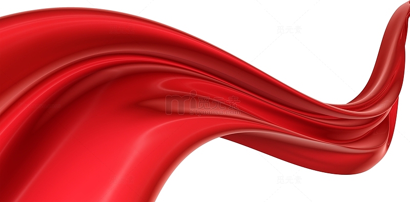 红色漂浮企业丝带设计