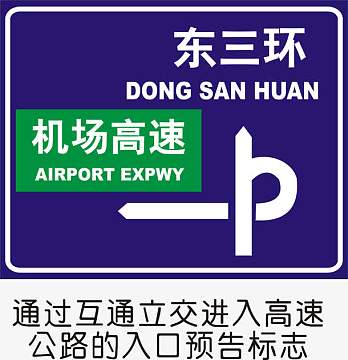 通过互通立交进入高速公路的入口