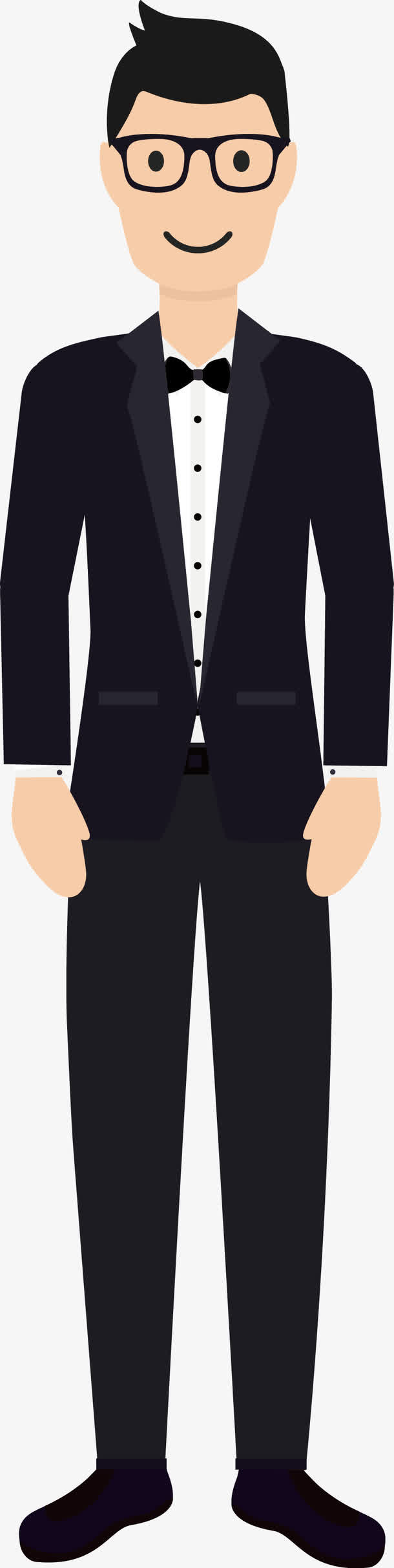 穿西装的卡通人物矢量图