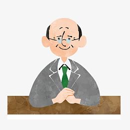 卡通中年秃头男