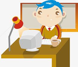 卡通漫画新员工上班矢量图