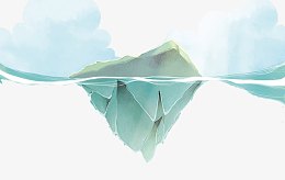 手绘冰山背景