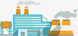 卡通扁平化工厂建筑矢量素材