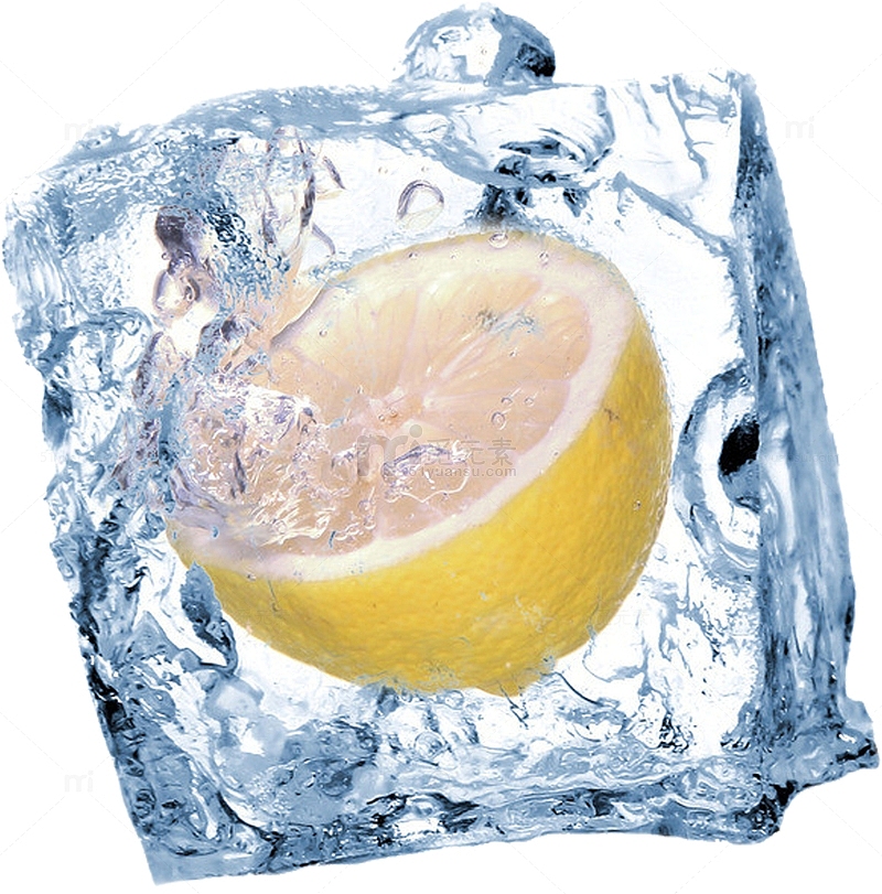 夏季创意冷饮冰块创意水果柠檬