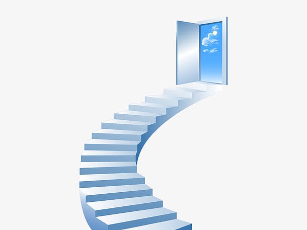 矢量图通往自由的楼梯