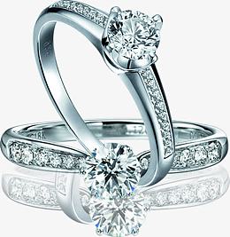 白金满钻戒指对戒婚戒