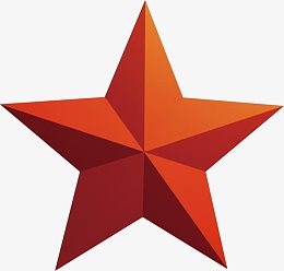 红色立体设计五角星棱角