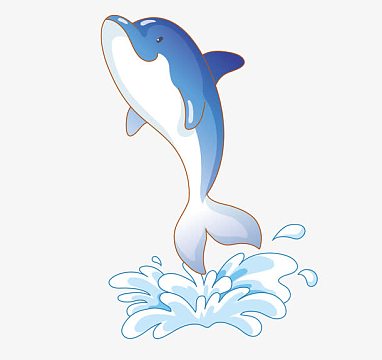 手绘海豚矢量素材
