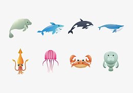 海洋生物矢量图