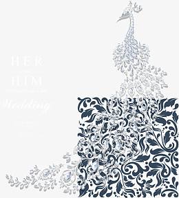 装饰白钻石孔雀