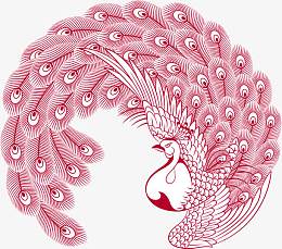 矢量中国风孔雀