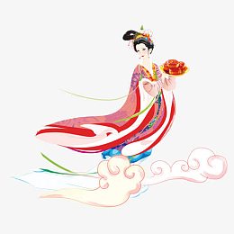 中秋节高清多图层素材 嫦娥