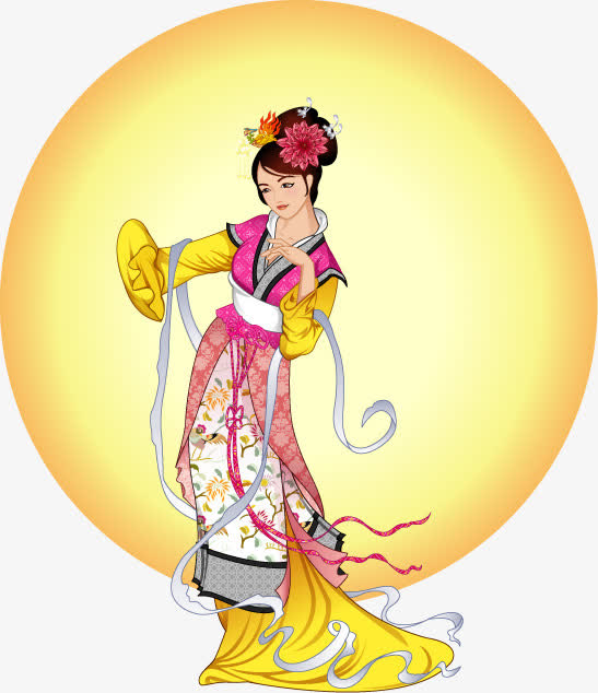 七夕中秋嫦娥矢量素材