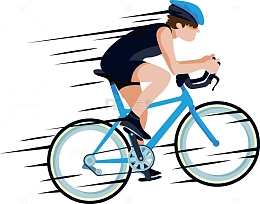 矢量手绘冲刺的自行车