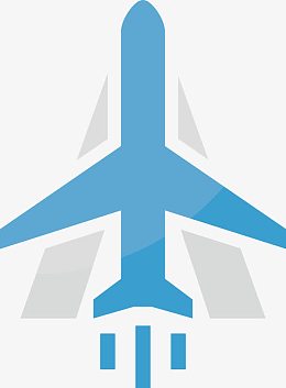 矢量创意设计蓝色飞机大图