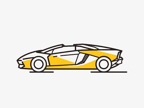 卡通酷炫侧视图跑车