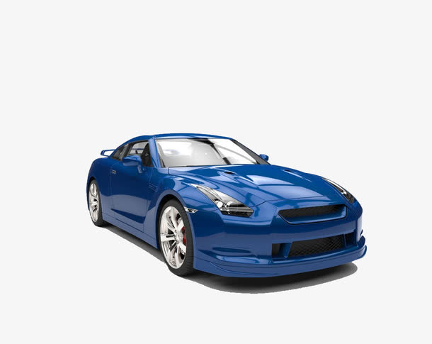 蓝色汽车素材免抠