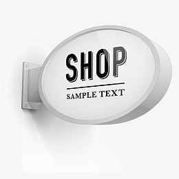 椭圆形灯箱矢量图