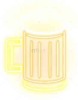 啤酒图标霓虹线条矢量