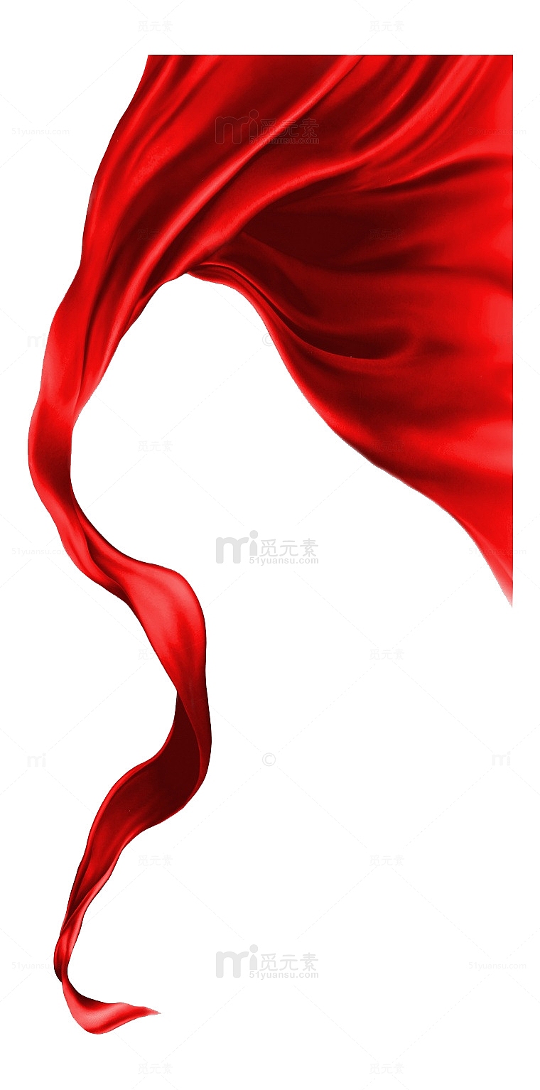 红色绸带图案