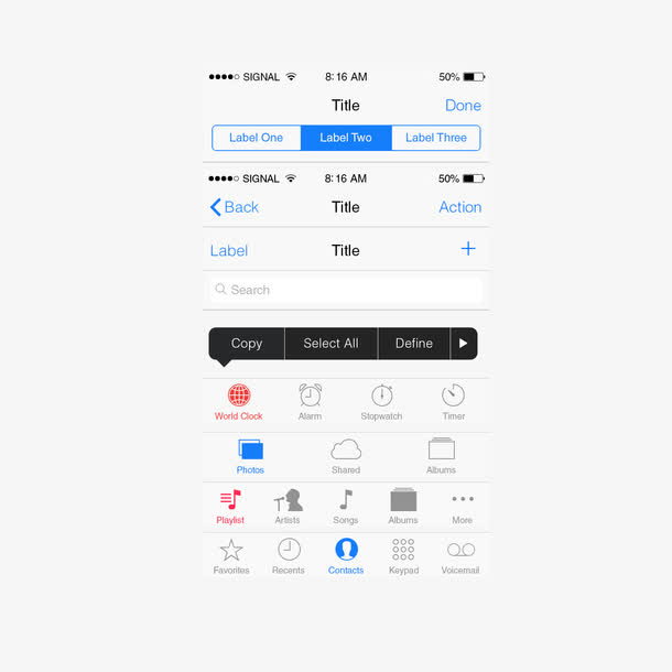 iphone手机状态栏图标素材