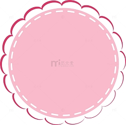 卡通可爱圆形花边边框