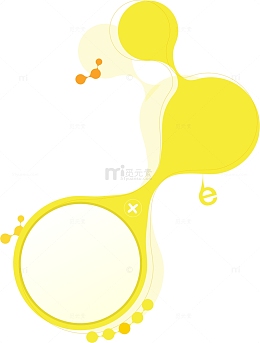 黄色潮流边框矢量