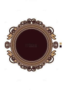 复古欧式花纹圆形徽章