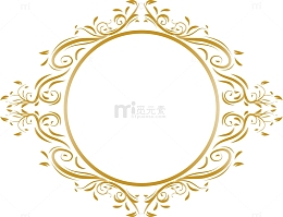 矢量欧式花纹圆形边框