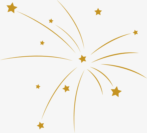 黄色卡通创意设计星星线条