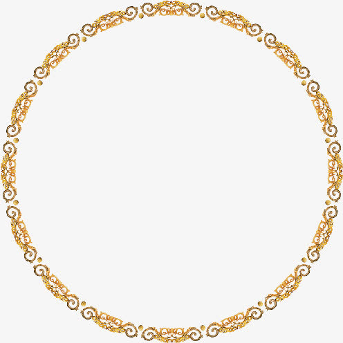 黄色圆形边框免抠素材免费下载_觅元素51yuansu.com