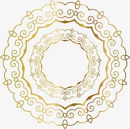 矢量金色圆形花纹边框