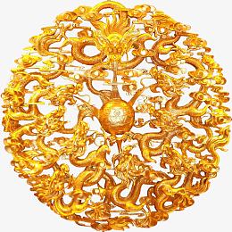 黄色精美中式龙纹装饰