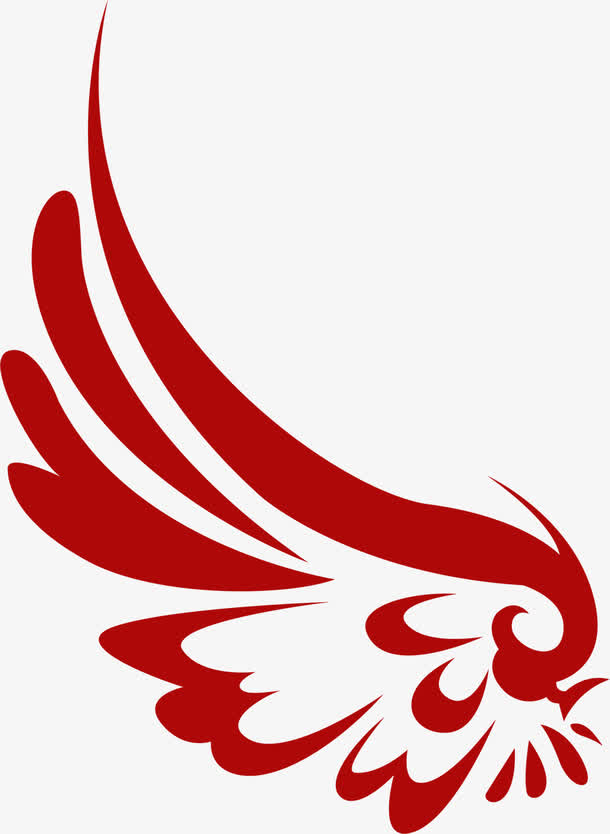 红色彩绘翅膀创意素材免费下载_觅元素