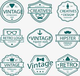 几何形状质保徽章