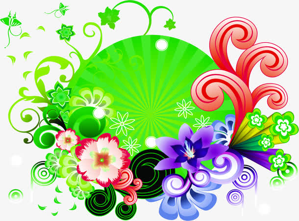 彩色节日卡通花纹设计装饰