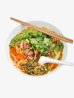 调好的酸辣牛肉过桥米线