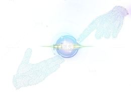 网状双手科技元素