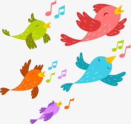 矢量彩色卡通可爱小鸟
