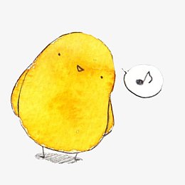 小鸡哼歌手绘画素材图片