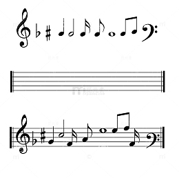 音乐音符五线谱