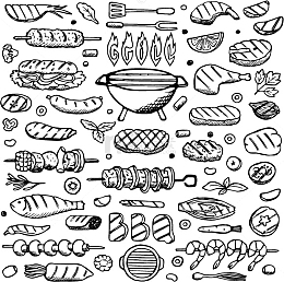 手绘食物线描稿