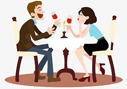 卡通同城约会男女设计矢量素材