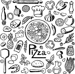 手绘食物线描稿