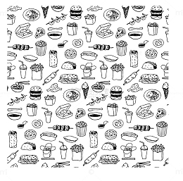 手绘食物线描稿
