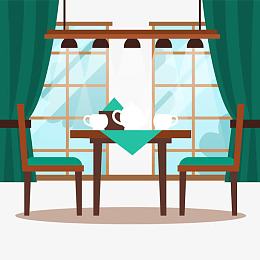 整洁餐厅设计矢量素材