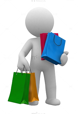 卡通3D图片3d剪影 拿着手提