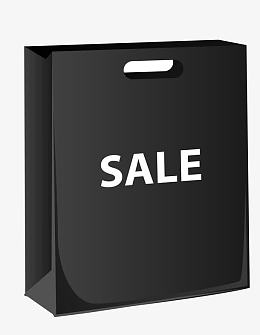 矢量纯黑色SALE英文手提袋