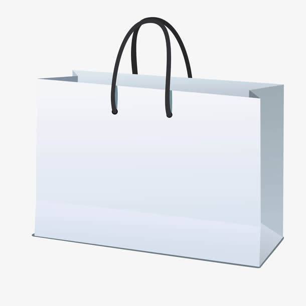 矢量白色手提袋纸袋商品袋